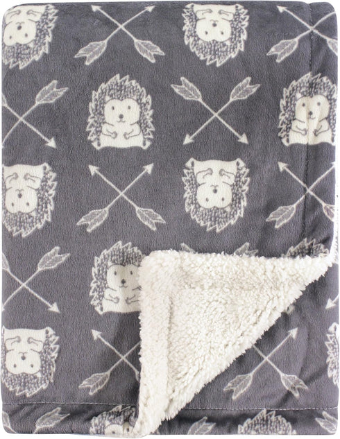 Hudson Baby Unisex Baby Plush Mink and Sherpa Blanket, Hedgehog, One Size...