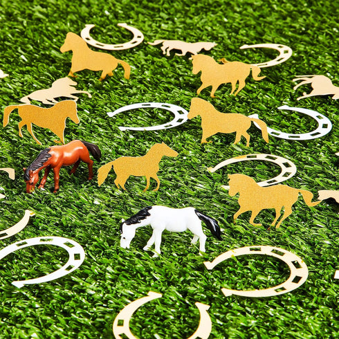 800 Pieces Horseshoe Confetti Decorations Horse Party Accessories Animal Glitter Confetti for Birthday,Derby Day Party Supplies...