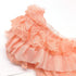 PEPPERLONELY 1 Yard Peach Color Fabric 3-layer Pleated Lace Edge Trim Gathered Mesh Chiffon Ribbon...