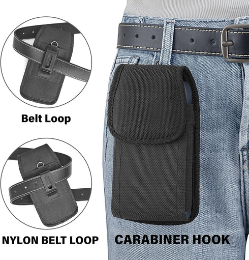 Cell Phone Holster for iPhone 15, 15 Pro 14, 14 Pro 13, 13 Pro 12, 12 Pro, 11, XR, XS 10 Case with Belt Clip Phone Belt Holder for Men Carrying Po...