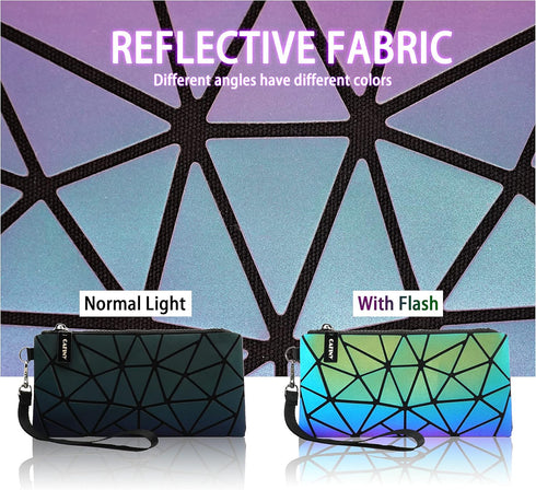 Small Clutch Purses for Women, Daily Use Wrist Purse, Geometric Luminous Wallet, Portable Wristlets Travel Clutch, Small Wrist Purses and Cosmetic...