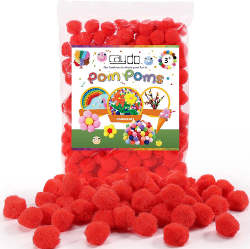 Caydo 200 Pieces Red Pom Poms 1 Inch Fluffy Craft Pompom Balls for Home Party Holiday Decor and Arts Crafts Projects Making...