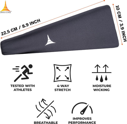 French Fitness Revolution - Stretchy Sports Headband for Men & Women - Guys Sweatband for Running, Cycling, Basketball, Yoga, Fitness - Moisture W...