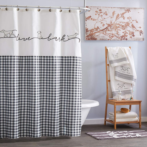 SKL Home by Saturday Knight Ltd. Farmhouse Dogs Shower Curtain, White 72" X 72"...