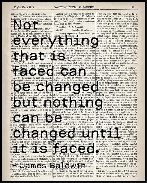 Posterizer 1 pcs-James Baldwin-Nothing Can be Changed Until It's Faced-Afro-American Art Collection-Motivational & Inspirational Art- Decor for Ho...