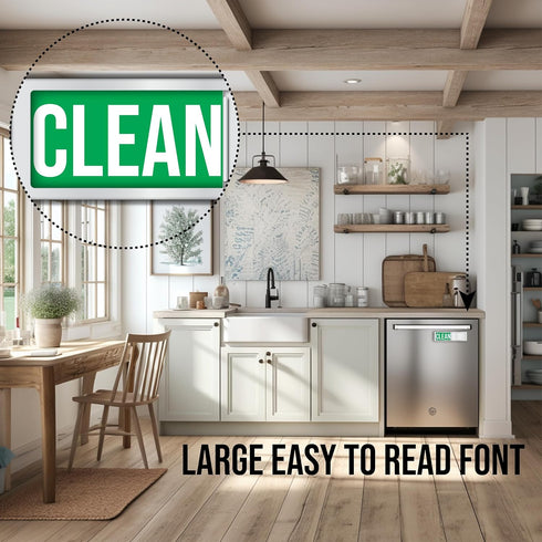 Clean/Dirty Dishwasher Magnet, Dishwasher Magnet Clean Dirty Sign, Clean and Dirty Magnetic Dish Signs for Home & Kitchen, Perfect New Home Access...