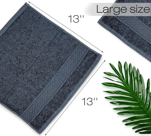 Cleanbear Extra Soft Wash Cloths Washcloths Set 6-Pack 13 x 13 Inches, Highly Absorbent Facecloths (Dark Gray)...