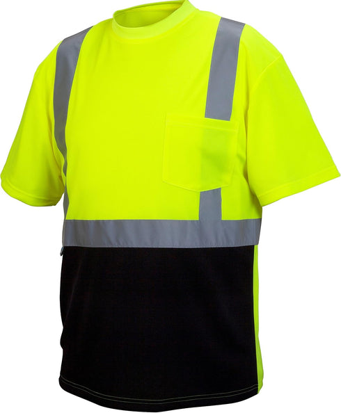 Pyramex Safety RTS2110BX4-X5 RTS21B Series T-Shirt Hi-Vis Lime - Black Bottom - Size 4X-5X Large...