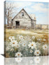 Farmhouse Barn Decor Farm Scenery Pictures Barn Canvas Prints Painting Barn Decorations Framed Artwork for Bathroom Living Room Bedroom 12"x16"...
