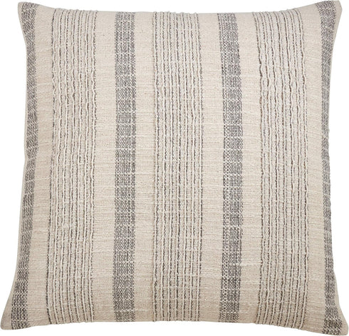 SARO LIFESTYLE Alexandria Collection Woven Striped Throw Pillow Cover, 22"", Ivory...
