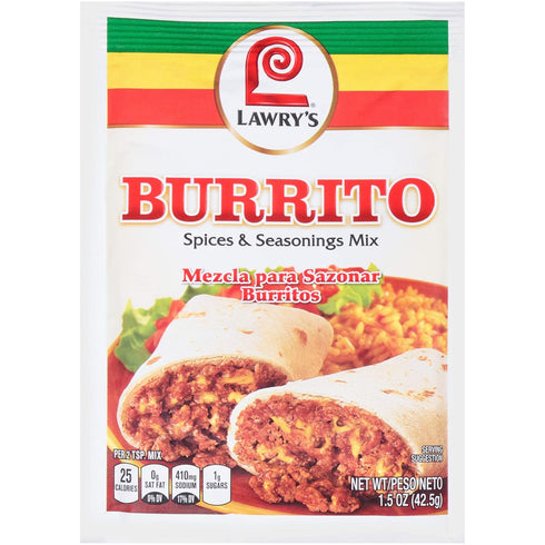 Lawry's Burrito Spices & Seasonings Mix, 1.5 oz (Pack of 12)...
