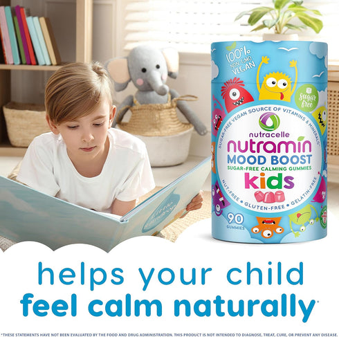 NUTRAMIN Kids Mood Boost Vitamin Gummy: The Yummy and Calm Magnesium Citrate Supplement for Children with Ashwagandha & Vitamin B Complex Anti-Str...