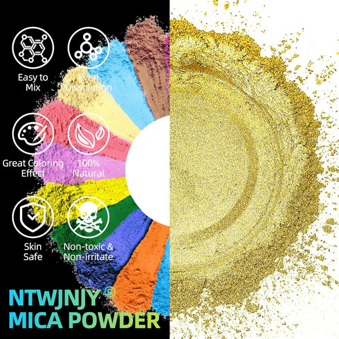 Sun Gold Mica Powder for Epoxy Resin?Natural Shimmer Mica Powder Used for coloring resin artwork, car spray paint, candles, soap, eye shadow, lip ...