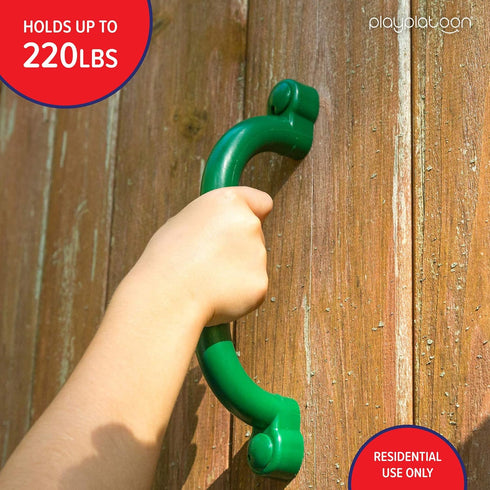 Play Platoon Playground Safety Handles, 2 Pack - Green Grab Handle Bars for Outdoor Jungle Gym or Swing Set...