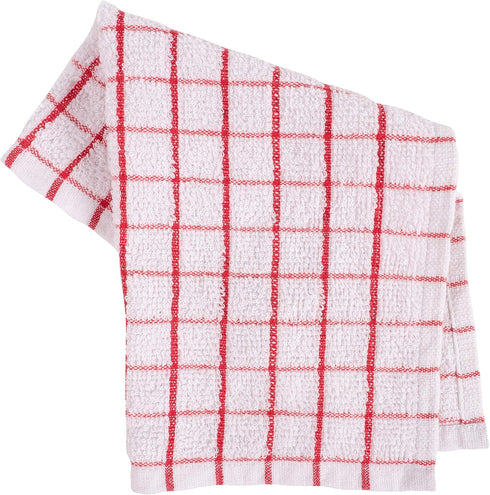 KAF Home Pantry 100% Cotton Checkered Grid Dish Cloths | Set of 6, 12 x 12 Inches | Absorbent and Machine Washable | Perfect for Cleaning Counters...