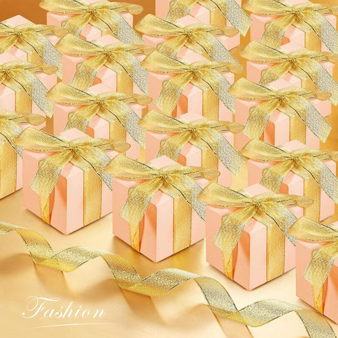 125 Yards 3/4 Inch Glitter Ribbons Metallic Ribbons Gold Ribbons Gift Wrapping, Birthday Holiday Graduation Party Wedding Decoration, Valentine Ri...