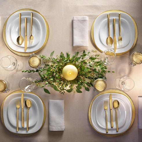Bormioli Rocco Parma Set Of 6 Appetizer, Salad and Dessert plates, 7.75 Inch Tempered Opal Glass, Clean White, Linear & Curved Design, Dishwasher ...
