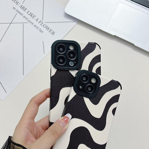 Compatible with iPhone 13 Pro Max Cute Wave Pattern Mobile Case for Women Girls?Soft TPU Anti-Bump Phone Case Zebra Pattern Design Silicone Case f...