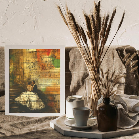 Posterizer 1 pcs-vintage book page and a married couple-Valentine's day themed-Romantic Art-Holiday Poster-Gift for Couples boyfriend girlfriend H...