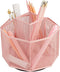 Annova Mesh Desk Organizer Rotate with 5 Compartments Spinning Tidy Candy/Pen Holder Office, Art Supply, Storage, Classroom, Home (Light Pink)...