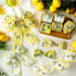 6 Rolls 30 Yards Lemon Wired Edge Ribbon Summer Yellow Lemon Gnome Truck Craft Ribbons Lemon Buffalo Plaid Check Stripe Farmhouse Fabric Ribbon fo...