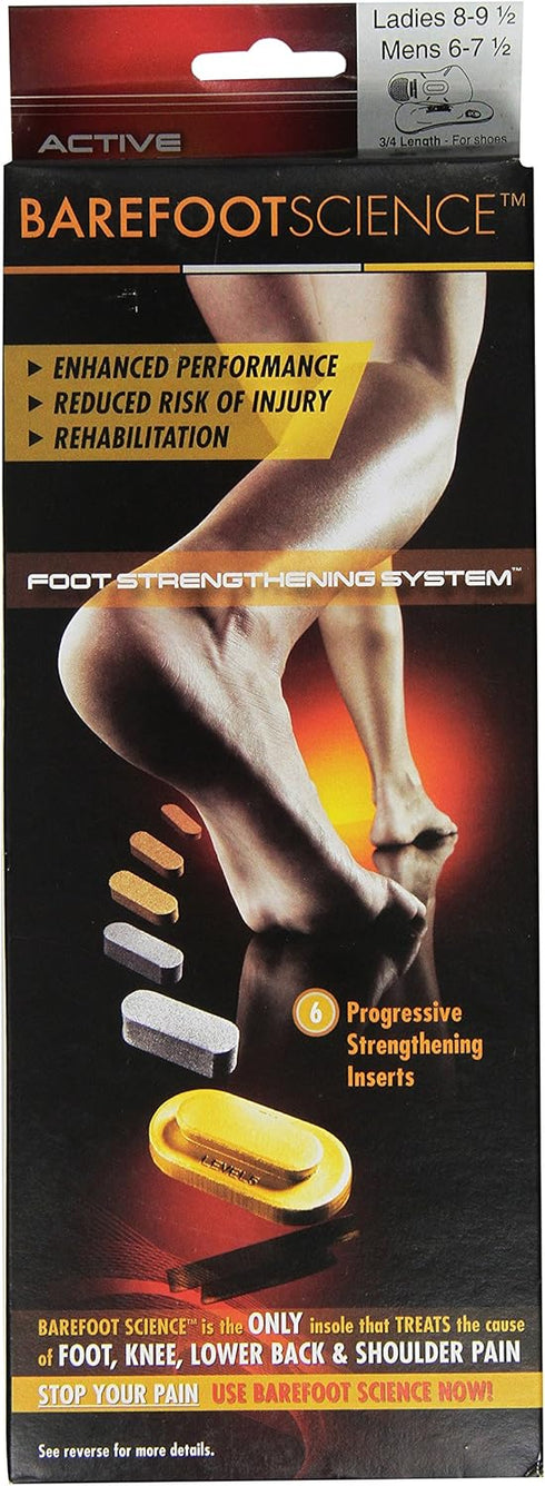Barefoot Science Active Insole, 3/4 Small - (M 5-7.5 W 8-9.5)...