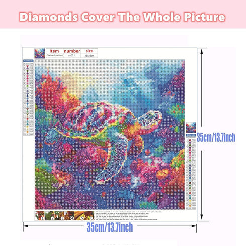 Ohhvvow Sea Turtle Diamond Art Painting Kits for Adults, Full Drill Diamond Dots Paintings for Beginners Round 5D Paint with Diamonds Pictures Gem...