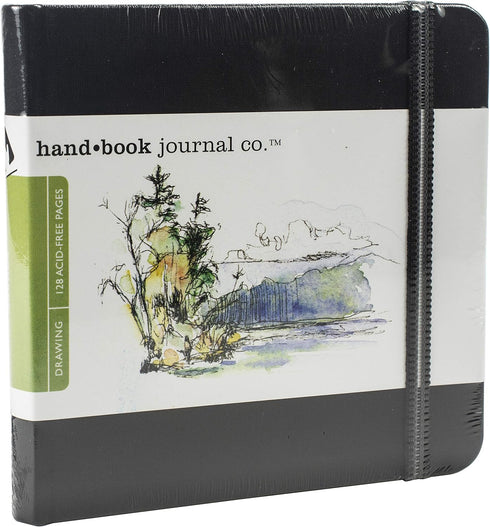 Travelogue Drawing Book, Square 5-1/2 x 5-1/2, Ivory Black Artist Journal...