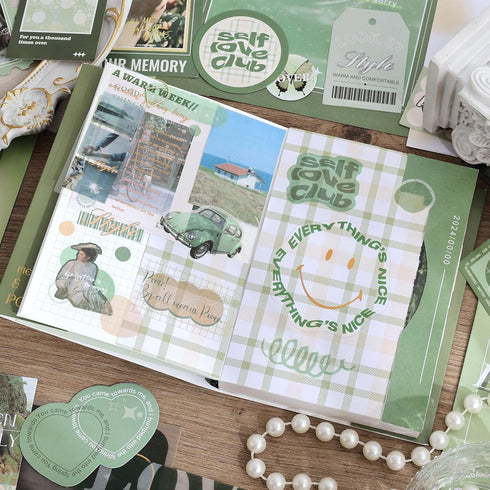 emmoolife Scrapbooking Supplies Kit, Vintage Aesthetic Scrapbook Kit for Bullet Junk Journal, Stationery, A6 Grid Notebook, DIY Journaling Supplie...