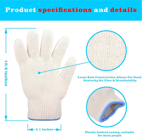Heat Resistant Gloves - EN407 Certified 932°F Oven Gloves, Cut-Resistant Grill Gloves, Cooking Gloves for BBQ, Grilling, Baking, Cutting, Welding,...