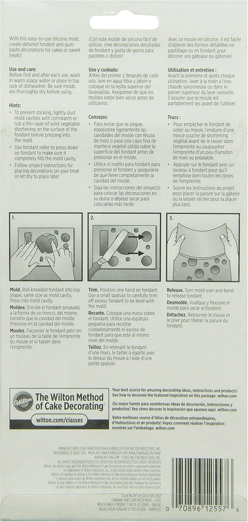 Wilton Fondant and Gum Paste Silicone Mold, Lace...