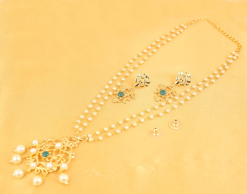 Touchstone NEW Contemporary Kundan Collection Indian Bollywood Sober and Classy Look Traditional Kundan Polki Faux Pearls Faux Emerald Long Design...