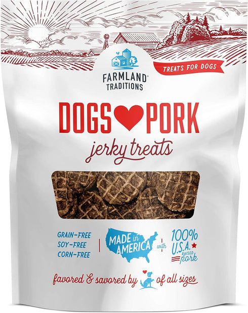 Farmland Traditions New Filler Free Dogs Love Pork Premium Jerky Treats for Dogs (5 oz.)...