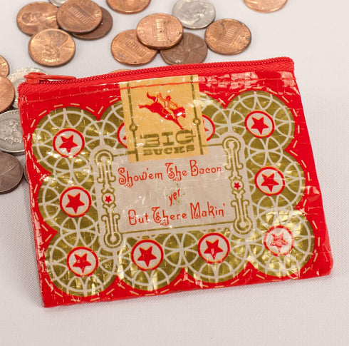 Blue Q Coin Purse, Boss Lady. Made from 95% recycled material, the ultimate little zipper bag to corral cash, credit cards, ear buds, gift cards, ...