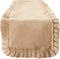 DII Jute Burlap Collection Kitchen Tabletop, Table Runner, 14x108, Ruffle Trim Natural...
