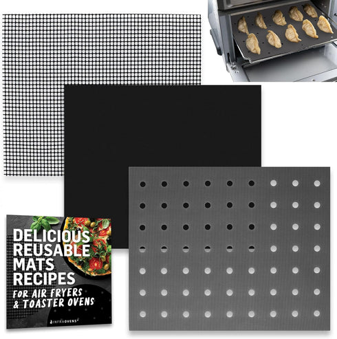 Reusable Liners for Toaster Oven Air Fryer 9 x 11 Accessories Compatible with Breville, Black & Decker, Cuisinart, Emeril Lagasse + More, Perforat...