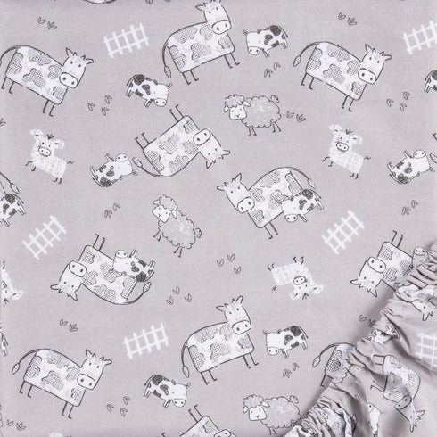 Sammy & Lou Cottage Cow 2-Pack Microfiber Fitted Crib Sheet Set, Fits Standard Crib Mattress 28 in x 52 in; Fully Elasticized,...