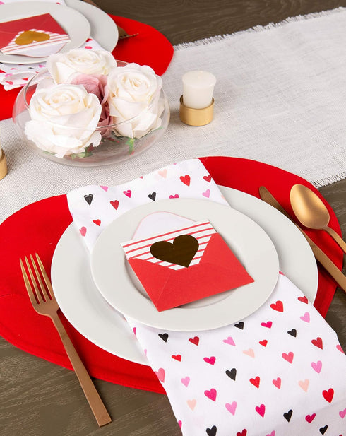 DII Valentine's Day Table Top Collection, Placemat/Table Runner, 14x58, Sweet Talk, 4 Piece...