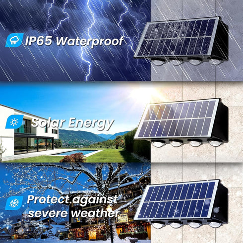 Solar Lights Fence (RGB Solar Outdoor Lights (1pcs))...