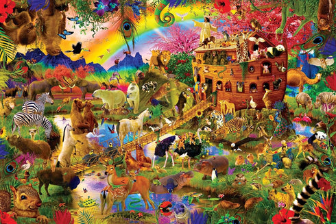 Toynk Noah's Ark Animal Puzzle for Adults and Kids | Difficult 1000 Piece Jigsaw Puzzle Toy | Fun Quarantine Gifts | Interactive Brain Teaser for ...