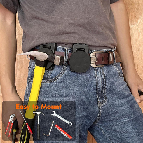 MUTUACTOR Magnetic Tool Belt Clip,Non-Slip Magnet Tool Holder for Belt,2Pack Strong Magnetic Clip Tool Belt Accessories for Hammer Screwdrivers Ad...