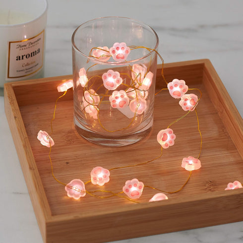 Christmas Fairy Lights Cat Paw Cute String Lights Cat Light - Ideal Cat Decorations for Cat Christmas Tree Cat Ornaments String Lights for Kids Be...