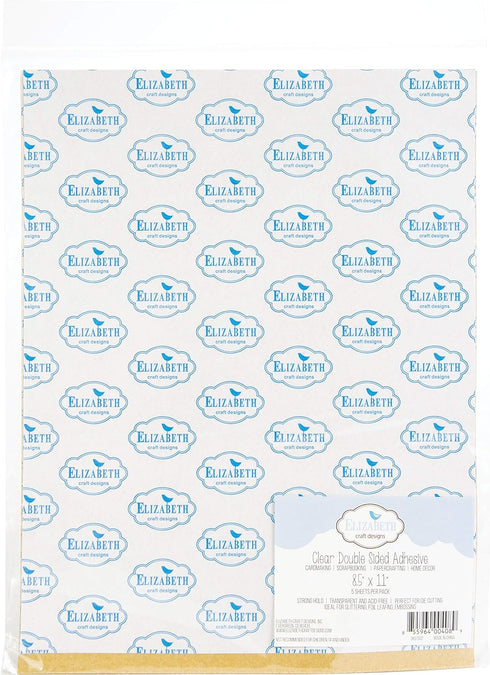 Elizabeth Craft Designs Clear Double-Sided Adhesive, 8.5 by 11-Inch, 5-Pack...
