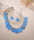 Statement Shell Disc Beaded Necklace Big Chunky 18” Necklace and Earrings Set for Women Holiday...