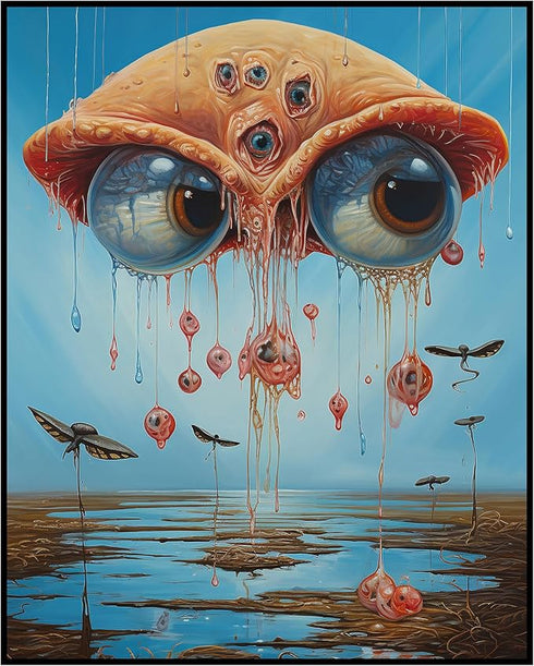 Posterizer 1 pcs-Floating Alien-Giant Eyeball-Abstract & Modern Art-Fantasy & Fiction Art-Gift for Art Lovers-Decor for Home & Office- UNFRAMED Wa...