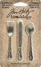 Tim Holtz Idea-ology Silverware Adornments 9/Pack, 2.5 Inch Tall Each, Antique Nickel Finish (TH93254)...