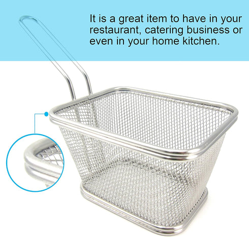 Best Utensils Chips Fry Baskets Stainless Steel Fryer Basket Strainer Serving Food Presentation Cooking Tool French Fries Basket (Large 5 inches)...