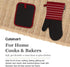 Cuisinart Neoprene Oven Mitts and Potholder Set-Heat Resistant Oven Gloves to Protect Hands and Surfaces with Non-Slip Grip, Hanging Loop-Ideal fo...