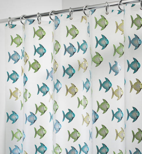 InterDesign 27780 Shower Curtain, Blue/Green Fish, Clear, 72 x 72-in. - Quantity 1...