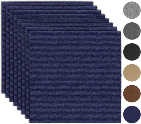 10Pcs Carpet Tiles Peel and Stick 12”x 12” Non-Slip Self Adhesive Squares Carpet Floor Tile Reusable Waterproof Carpet for Living Room Bedroom...